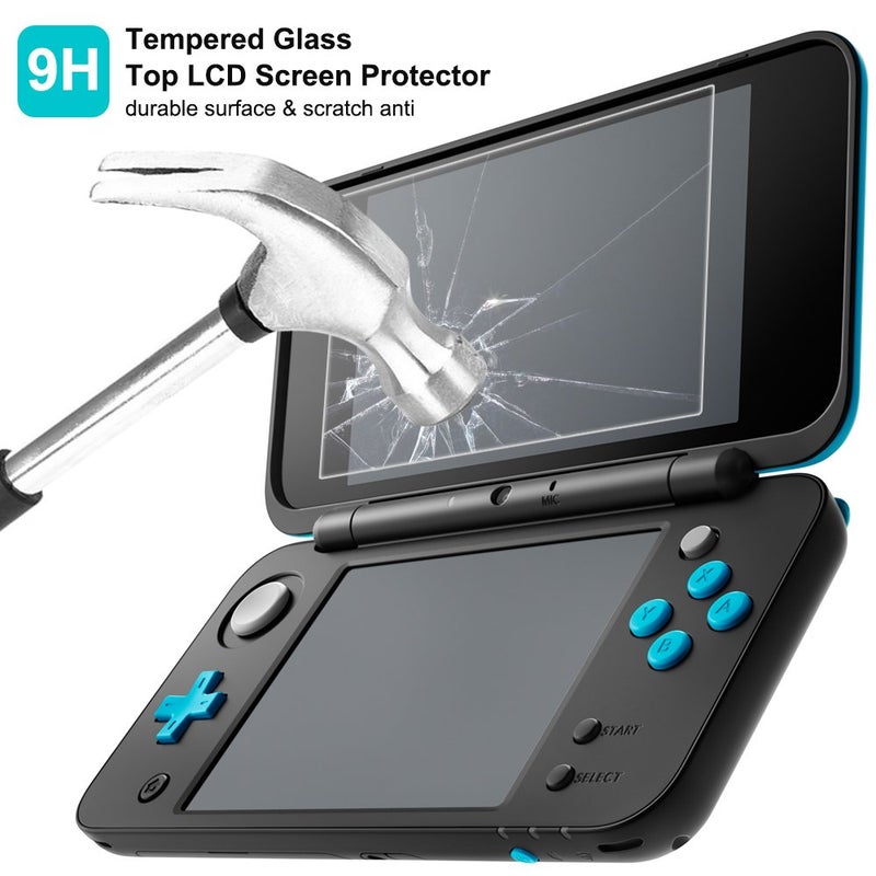 AFUNTA Protective Cases Compatible New 2DS XL with Screen Protectors, AFUNTA 1 Crystal Clear Case and 1 EVA Carrying Case for Console, with 2 Pcs Anti-Scratch Tempered Glass Films for Screens - Image 5